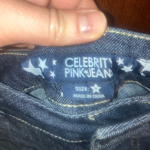 Celebrity Pink Jeans Dark Denim Mini Cuffed Shorts Belt Loops & Real Pockets sz9 - Picture 10 of 12